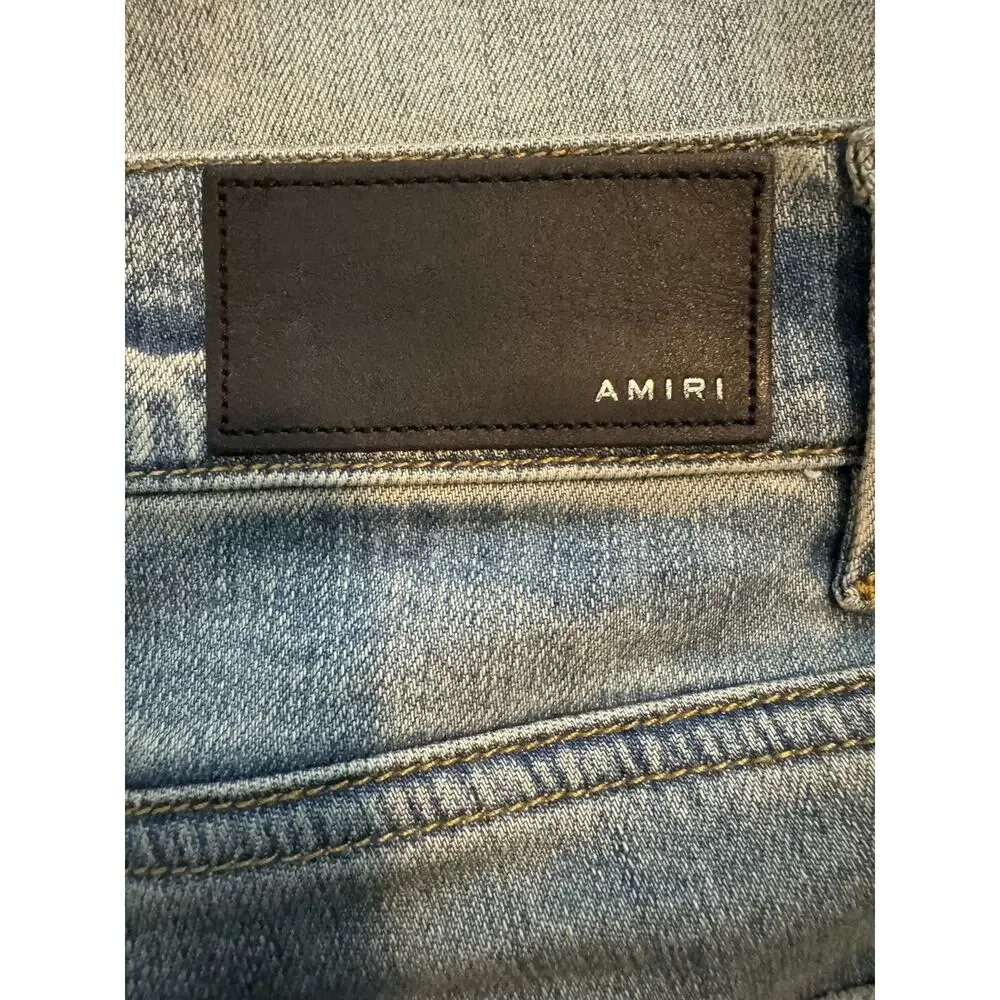 EUC Amiri Leopard Thrasher Denim - Picture 8 of 16